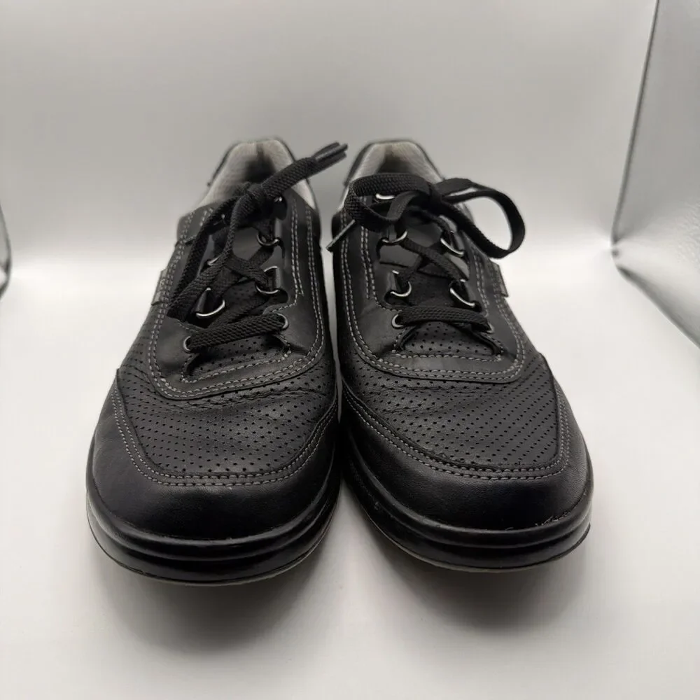 SAS Sporty Lux Walking Shoes Sneakers Women's Size 10 S Black Leather Orthotic